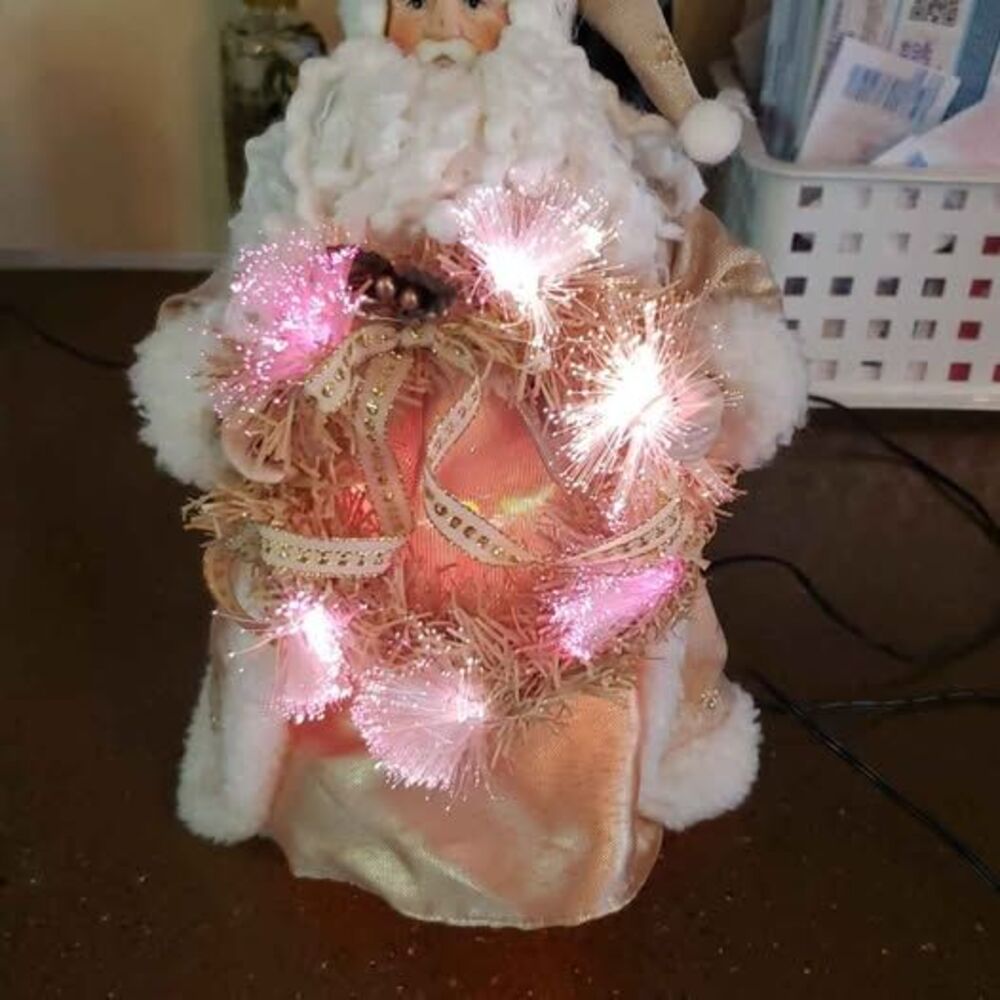 Fiber Optic Light Up Santa Christmas Decoration 13" tall works great